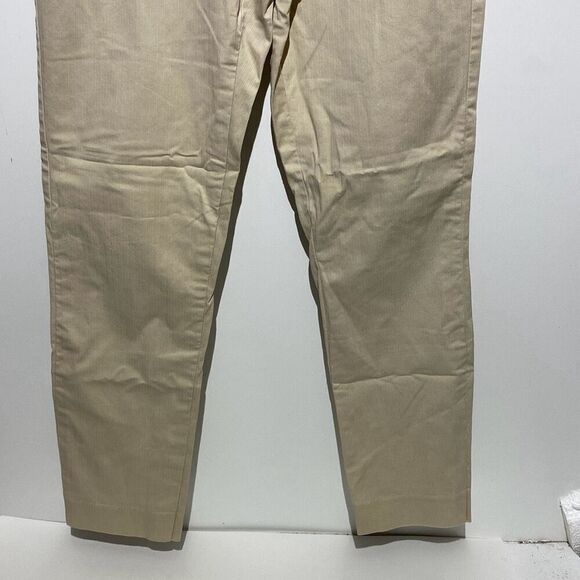 Ann Taylor Women's Tan Flat Front Textured Ankle Khaki Pants Size 10 - Picture 2 of 9